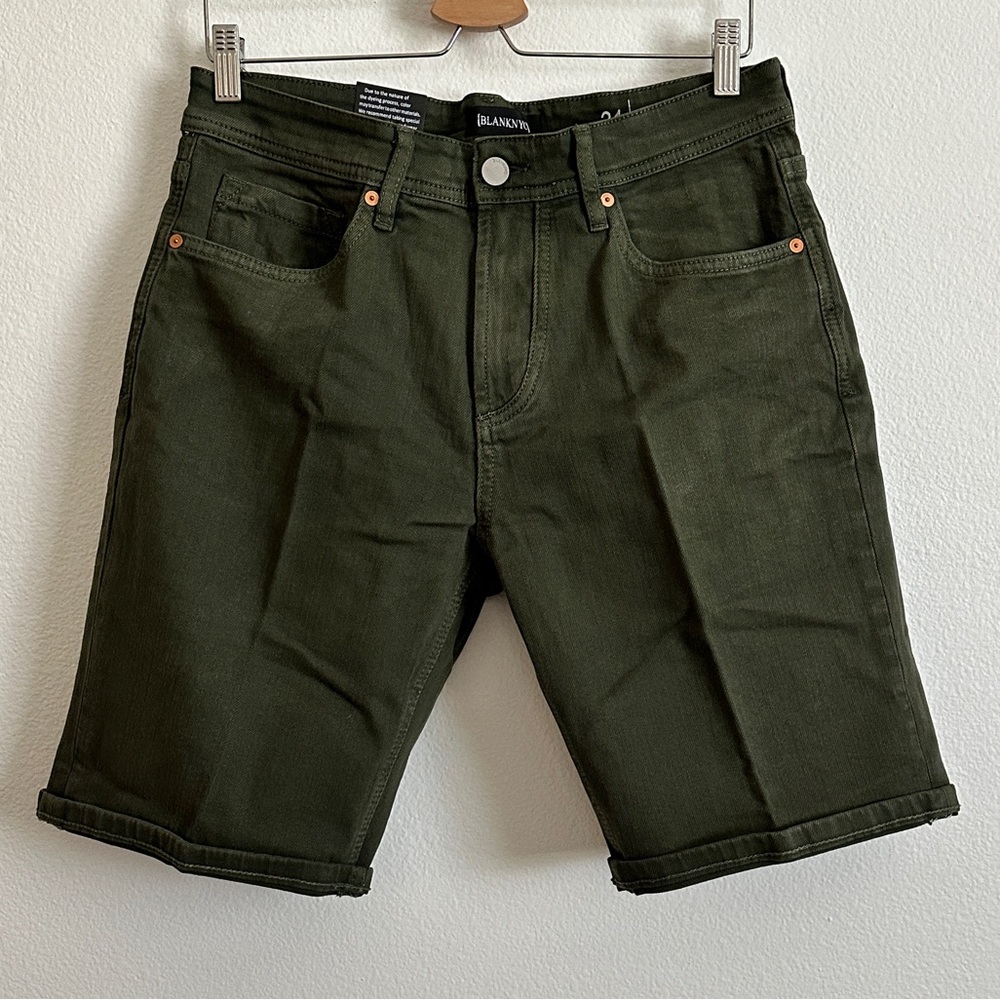 Blank NYC Olive Green Men’s Denim Wooster Slim Fit Shorts Size 31